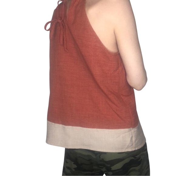 Hailey & Co Embroidered Linen Blend Top Sz M Halter Neck Boho Chic Casual - Picture 2 of 8